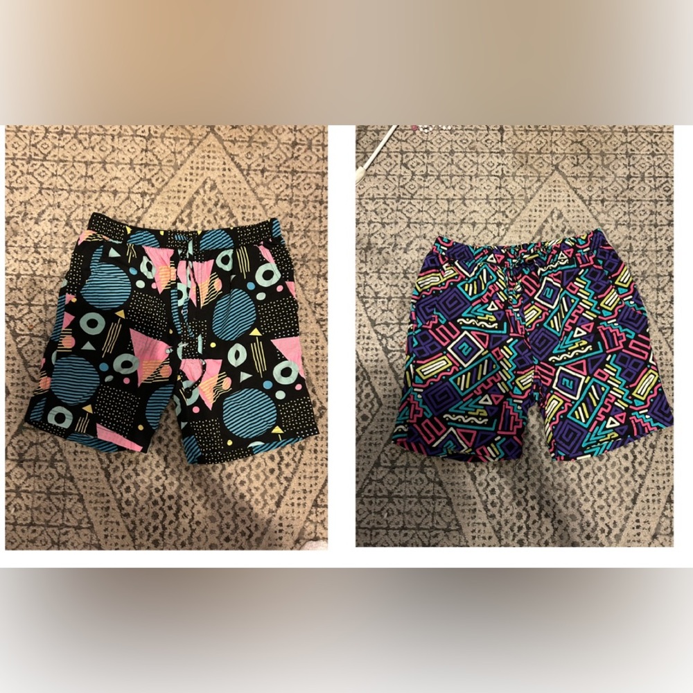 Colorful Geometric Mens Cotton Shorts